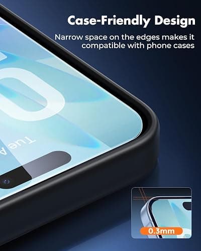 UNBREAKcable 4-Pack iPhone 17 Screen Protector, 9H Hardness | 9H tempered glass | 99.99% HD clarity | Double Shatterproof|alignment frame easy install | case-friendly thumbnail 5