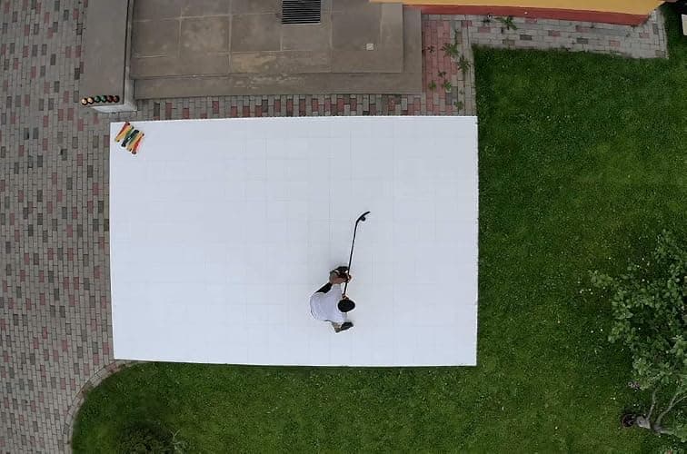 Hockey Revolution My Puzzle Durable Flooring Tiles - Slick Interlocking Training Surface for Stickhandling, Shooting, Passing - Build Your Own Platform (8 Tiles (9.39 sqft) thumbnail 7