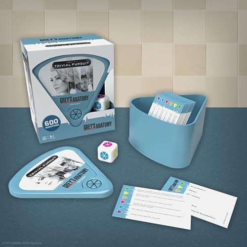 Trivial Pursuit Grey's Anatomy, Trivia Game from The Hit Hospital Drama TV Series, 600 Questions & Die in Travel Container, Officially Licensed Grey's Anatomy Merchandise & Collectible thumbnail 6