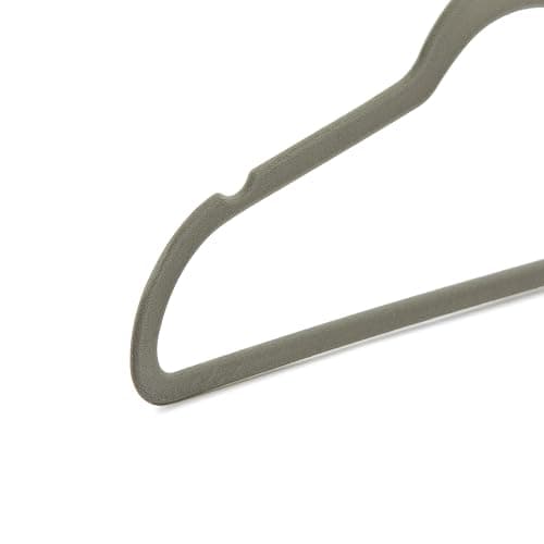 Amazon Basics Slim Velvet Non-Slip Space Saving Suit Clothes Hangers, Closet Organizer, Gray/Silver, 50-Pack thumbnail 7
