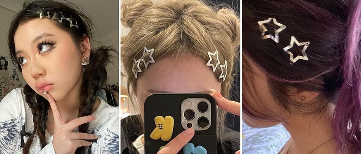 20 PCS 1.22" Star Hair Accessories - Non-Slip Metal Snap Clips and Barrettes for Girls & Women, Y2K Style thumbnail 7