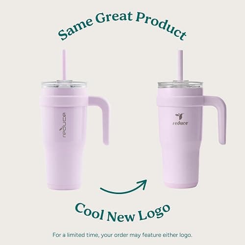 Reduce 24 oz Stainless Steel Tumbler with Handle - Dual-Wall Vacuum Insulated Travel Mug, Sweat-Proof Lid & Reusable Straw - Keeps Drinks Cold for 24 Hrs, Fits Cupholders, Dishwasher Safe -Pina Colada thumbnail 2