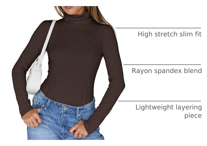 Trendy Queen Women's Turtleneck Long Sleeve Shirts Fall Fashion Basic Thermal Underwear Tops Winter Clothes 2025 thumbnail 3
