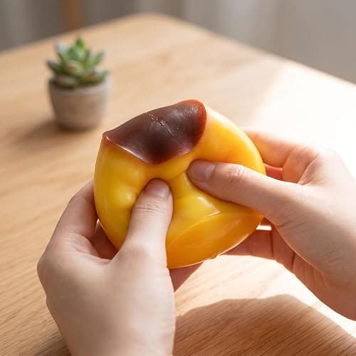 Crunchy Squishy Crunchy Mango Squishy Caramel Big Pudding Stress Ball Handmade Anxiety Relief for Adults Party Favor Cute Realistic Food Soft Sticky Silicone Dessert thumbnail 2