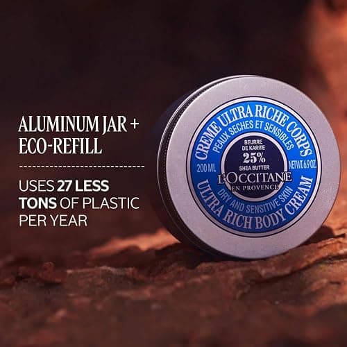 L’Occitane Shea Butter Ultra Rich Body Cream, Nourishing Moisturizer for Dry, Sensitive Skin, Fast Absorbing, Refillable, Vegan Skincare, Light Scent thumbnail 11