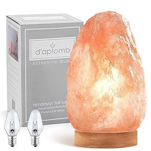 d'aplomb 100% Authentic Natural Himalayan Salt Lamp;Large Hand Carved Natural Chunk Pink Crystal Rock Salt from Himalayan Mountains; Dimmer Cord; 12 lbs - Image 1