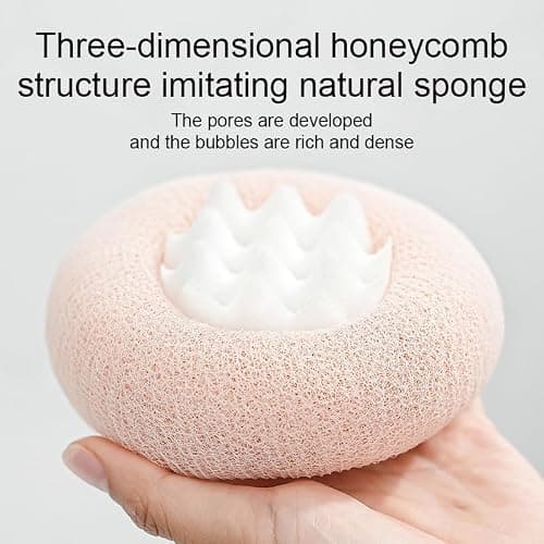 Super Soft Sunflower Suction Cup Bath Ball, New Upgraded 2-in-1 Sunflower Ball Exfoliating Bath Sponge Cleaning Brush, Mesh Shower Body Sponge Accessories for Women, Men(Cyan+Pink+Purple) thumbnail 7