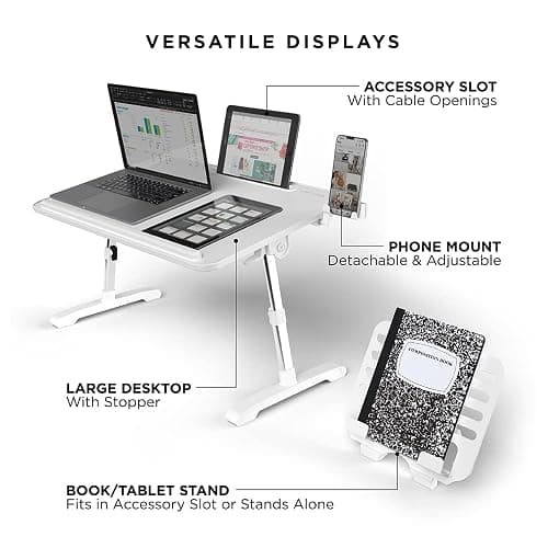Limitless TotalDesk Portable Workstation and Lap Desk with Adjustable Height & Tilt (White) thumbnail 7