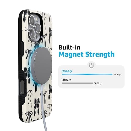Casely iPhone 16 Pro Case | Goth Girlie | Black Bows Coquette | Compatible with MagSafe | Bold Protective Case Design thumbnail 4