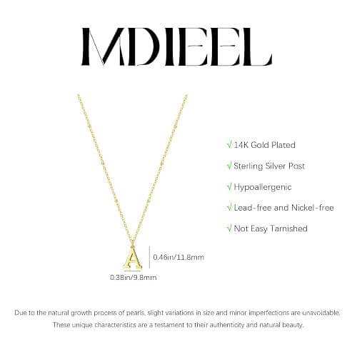 MDIEEL Stocking Stuffers Initial Necklaces for Women Dainty 14k Gold Plated A-Z Letter Pendant Name Necklaces Cute Charm Choker Fashion Accessories Non Tarnish Trendy Jewelry Christmas Gift thumbnail 6