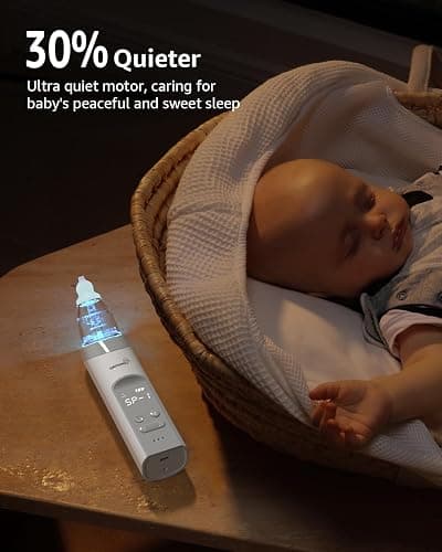 GROWNSY Nasal Aspirator for Baby, Electric Baby Nose Sucker with Larger Suction Chamber and More Powerful Suction, Automatic Nose Cleaner with Music and Light Soothing Function thumbnail 8
