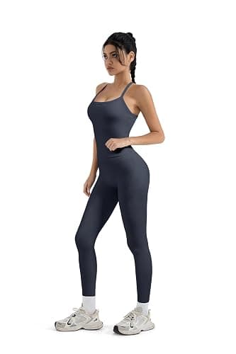 SUUKSESS Women 2 Piece Workout Sets Compression Tummy Control Leggings with Pockets Halter Built in Bra Tank Tops thumbnail 5