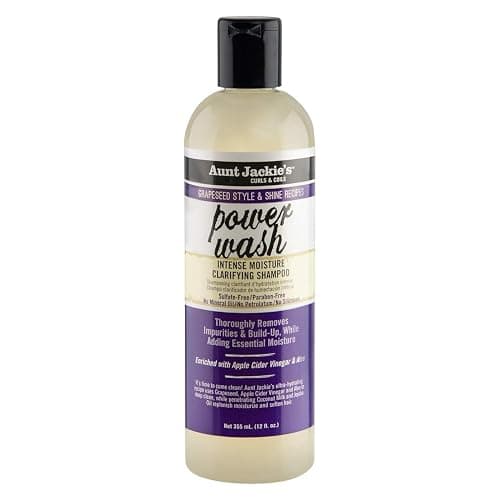 Aunt Jackie's Grapeseed Style and Shine Recipes Power Wash Intense Moisture Clarifying Hair Shampoo, 12oz. - Image 1