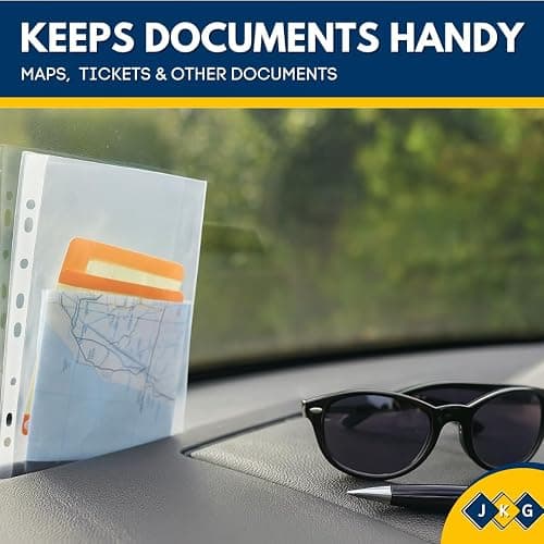 100 Plastic Wallets A4 Punched - Document Wallets | Clear Plastic Cover for Work | Document Organizer Wallet Sleeves | Poly Pockets for Files Folder Punched | Paper Pocket | Office Stationery thumbnail 6