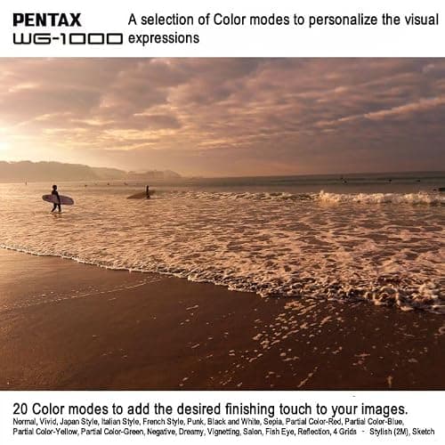 PENTAX WG-1000 Olive Waterproof Digital Compact Camera, Designed for Casual Outdoor and Underwater Photography, Waterproof to a Depth of 15 Meters, for up to one Hour of Continuous Operation thumbnail 6