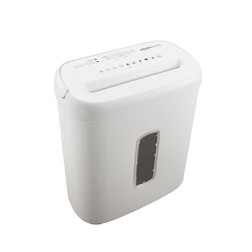 Amazon Basics 8-Sheet Cross Cut Paper and Credit Card Shredder for Security, Heavy Duty, White - Image 1