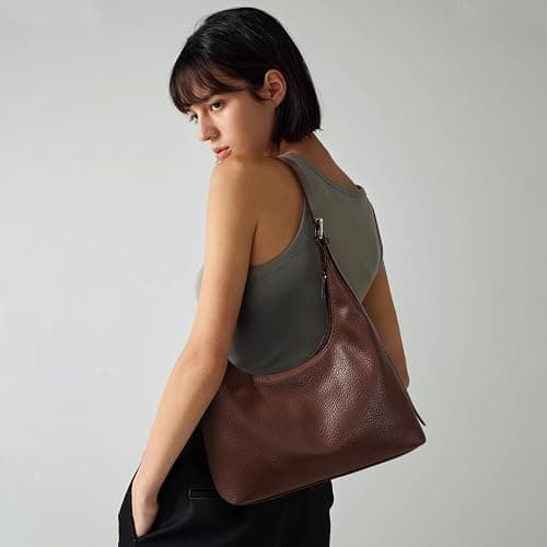 KALIDI Crescent Tote Bag, Women Underarm Hobo Everyday Zipper Handbag Work | Soft Vegan Leather 10" Adjustable Shoulder Trendy Purse for Evening Shopping Travel Vacation Commute Casual thumbnail 2