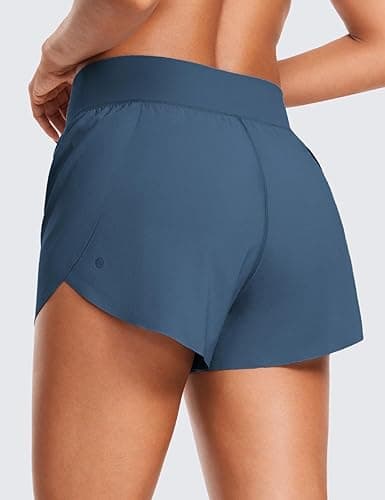 CRZ YOGA High Waisted Dolphin Athletic Running Shorts for Women 3" High Split Comfy Mesh Liner for Gym Workout Track - XX-Small - Stelindigo thumbnail 2