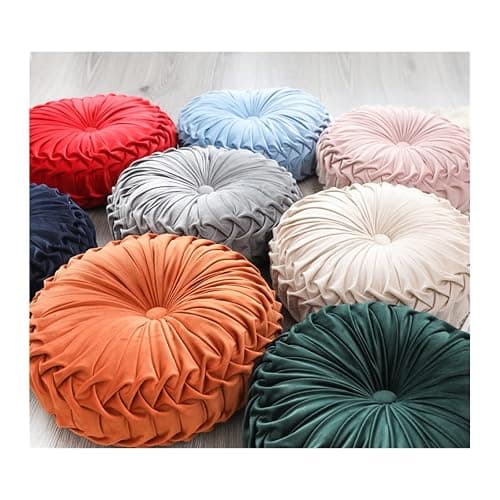 Baiyuruodie Round Velvet Pillow, Sofa Bed Bedroom Decorative Throw Pillow (38cm, Dark Purple) thumbnail 4