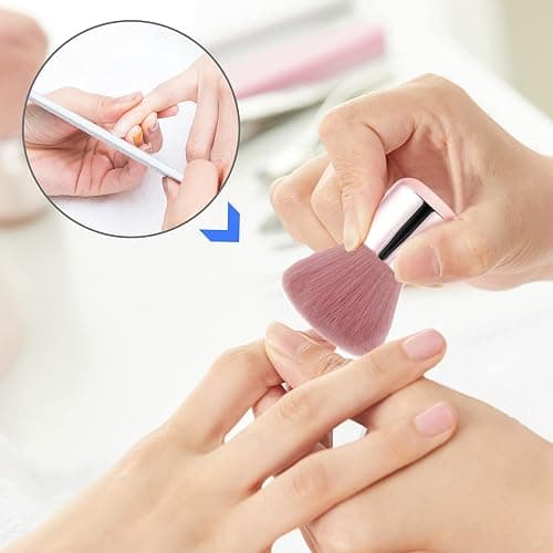 Vaincre Nail Art Dust Powder Remover Brush, Soft Nail Art Dust Cleaner Brush for Acrylic Application and Makeup(Pink) thumbnail 5