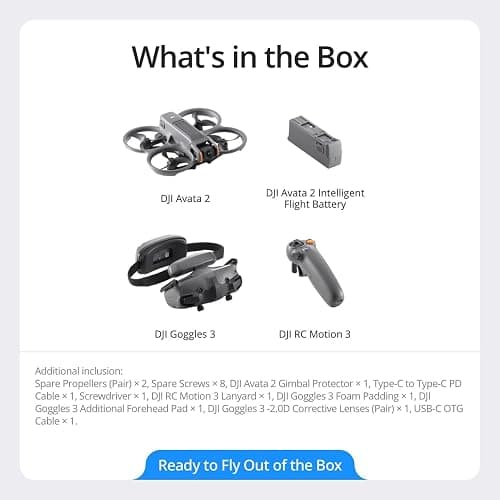 DJI Avata 2 Fly More Combo (1 Battery), FPV Drones with Camera for Adults 4K, Immersive Experience, Built-in Propeller Guard, Easy Flip/Roll, FAA Remote ID Compliant, POV Content Drone, Black thumbnail 7