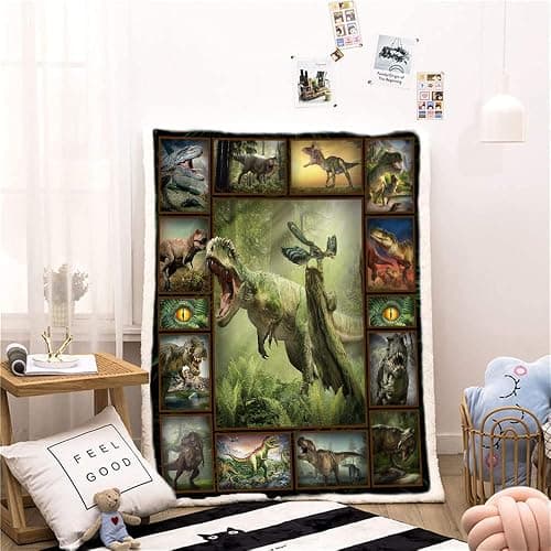 CYREKUD Dinosaur Throw Blanket - Dino Gifts for Boys, Girls & Adults - 50x60 Inches thumbnail 2