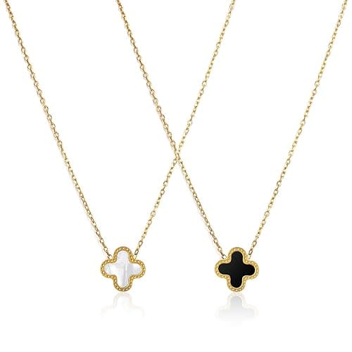 NAWU 18K Gold Clover Pendant Necklace for Women Lucky Four Leaf Clover Necklace Set Fashion Jewelry Gifts for Women - Image 1