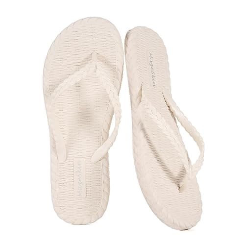mazeskin Beach Soft Flip Flops for Women Shower Bath Quick Drying House Slippers Shoes Non-Slip Rubber Thong Sandals - Image 1