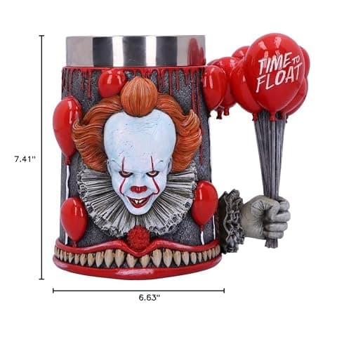 Nemesis Now IT Pennywise Clown Tankard, Hand-Painted Resin, Time to Float, Horror Movie Merchandise, Red Balloons Handle, 15.5cm thumbnail 3