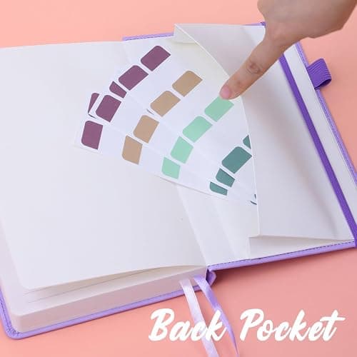 Hoci Poci Lined Journal Notebook, 400 Pages Thick Journal for Writing, A5 Hardcover Leather Notebook with 100Gsm College Ruled Paper for Women Men Work Note taking, 5.8" x 8.4", Purple thumbnail 7