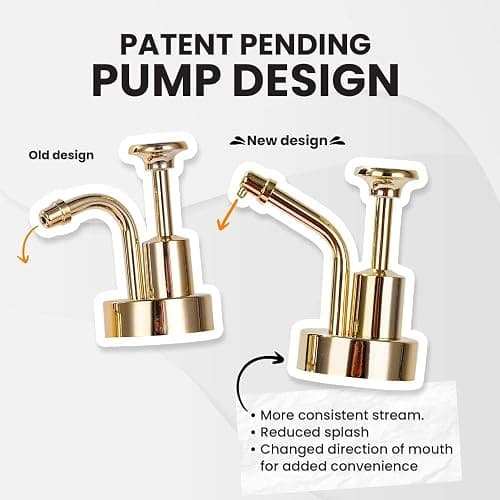 Ezebesta Set of 2 Syrup Dispensers 500ml Glass Bottles with Elegant Pumps and Various Syrup Labels Kitchen Coffee Station Organization - PUMP PATENT REGISTERED thumbnail 7