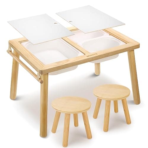 wingyz Sensory Table and Chair Set, 3 in 1 Kids Table for Play Study Art Dining Toys Storage, Sensory Activity Tables for Toddler with Storage Bins, Children's Gifts for Boys and Girls - Image 1