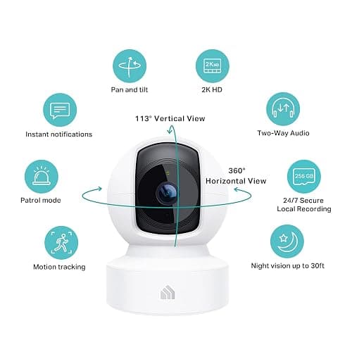 Kasa 2K QHD Security Camera Pan/Tilt, Starlight Sensor for Color Night Vision, Motion Detection for Baby & Pet Monitor, SD/Cloud Storage, Works with Alexa & Google, Free Expert Support (KC410S) thumbnail 2