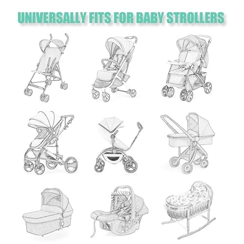 Baby Stroller Mosquito Net (2 Pack) - Durable Mesh Protection for Bassinets, Cradles, Playards, Pack N Plays & Portable Mini Cribs | Breathable Universal Fit Insect Barrier (Black) thumbnail 8