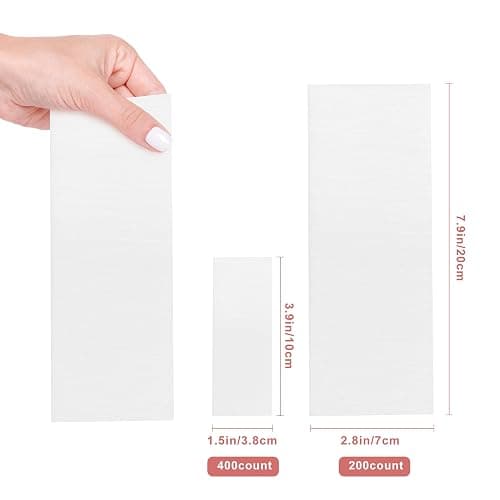 600-Count Non Woven Wax Strips, 2 Size Body and Facial Epilating Wax Strips Paper for Hair Removal, Beauty Waxing Strips for Leg Face Chest Back and Bikini thumbnail 3