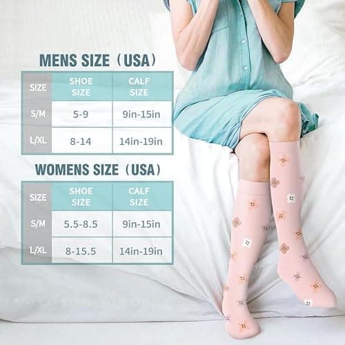 Laite Hebe Compression Socks for Women & Men Circulation(6 pairs)-Graduated Supports Socks for Running, Athletic Sports - Large-X-Large - 01-assorted28 thumbnail 7