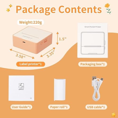 HPRT S2 Mini Sticker Maker, Portable Label Printer with 1 Roll Sticker Paper, Ideal for Study Notes, Text, Sticker, Memo, Checklist, Labels, DIY, Multiple Templates, Support 57mm Width Label(Orange) thumbnail 9