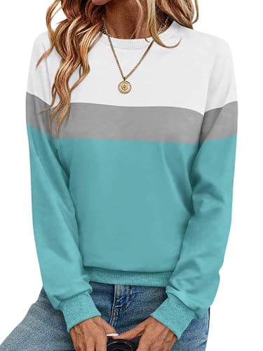 TICTICMIMI Women's Crewneck Sweatshirts Lightweight Long Sleeve Tunic Tops Cute Pullover Shirts - Image 1