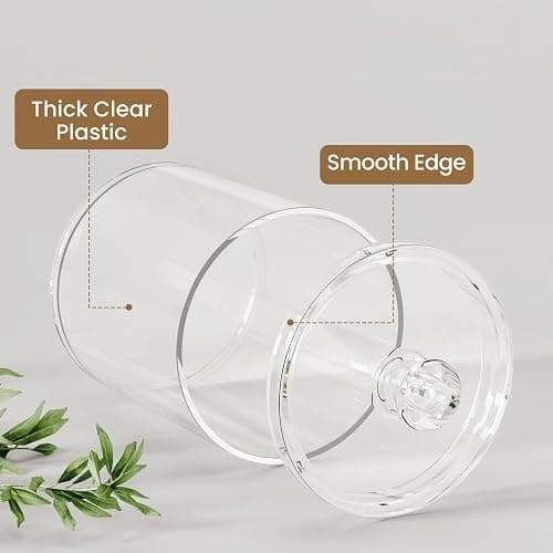 MateeyLife Qtip Holder 6 Pack, Acrylic Q-tip Dispenser for Cotton Pads, Swabs, Balls, Storage Containers for Organizing, Clear Bathroom Canisters with Lid, Apothecary Jars Home Decor Accessories Set thumbnail 7