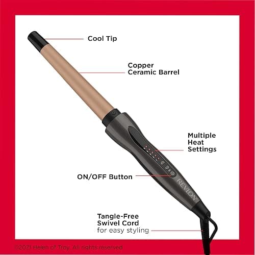 Revlon Copper 1" to 1-1/4" Curling Wand Iron thumbnail 5
