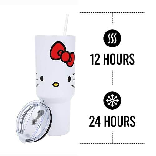 Bioworld Hello Kitty 40 Oz. Stainless Steel Tumbler With Leak-Proof Lid thumbnail 7