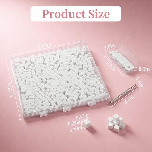 EWVVSS 500-Piece Nail Sponges Mini Disposable Nail Sponges for Ombre & Gradient Nail Art with Picker Tool & Storage Box, Sponge Cubes for Gel Polish Blending, Home and Salon Manicure Supplies thumbnail 4