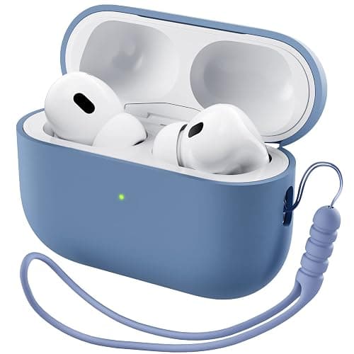 ORNARTO Kompatibel mit AirPods Pro 2 Hülle 2022, Schützende Flüssig Silikon Hülle für AirPods Pro 2 2022 Hybrid Skin Front LED Sichtbar Silikon Hülle Französisch Blau - Image 1