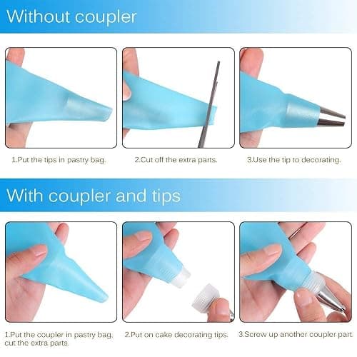 Cake Decorating Tips and Icing Piping Tips Coupler With 48pcs Piping Tips Instructions thumbnail 3