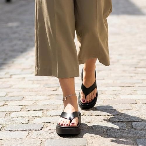 CUSHIONAIRE Pippin Chunky Platform Flip Flops, Stylish Wedge Flip Flops for Women with Cushioned Footbed and Durable Sole thumbnail 7