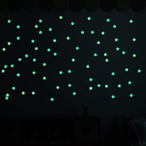 AM AMAONM 100pcs Glow in The Dark Luminous Stars Fluorescent Noctilucent Plastic Stars Wall Stickers Glowing Stars Decals for Home Art Decor Nursery Ceiling Kids Babys Bedroom Room Multicolor thumbnail 6