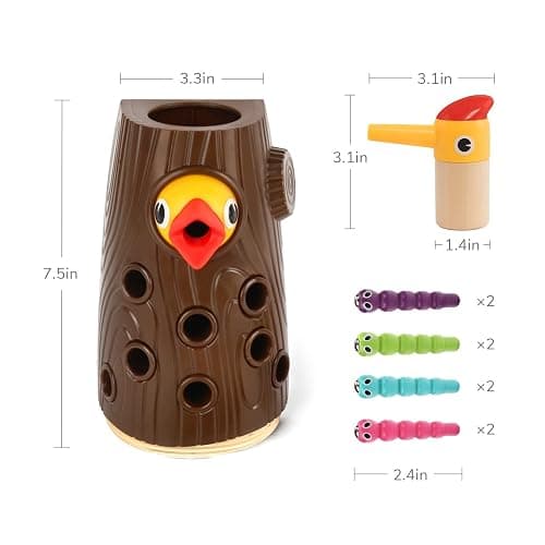 TOP BRIGHT Montessori Toys for 2 Year Old - Magnetic Bird Feeding Games for 2 Year Olds, Learning Toys for Toddlers 2-4 Years, Fine Motor Skills Toy for 3 Years Old Girls and Boys thumbnail 3