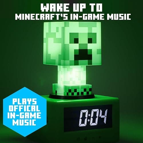 Paladone Minecraft Creeper Alarm Clock - Officially Licensed, in-Game Music & Night Light for Kids & Tweens, Gaming Room Accessory thumbnail 7