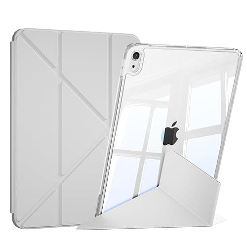 KVTVOU Clear Case for iPad (A16) 11th/10th Generation (2025/2022, 11/10.9 Inch), 2 in 1 Detachable Sliding Cover, Y-Multiple Stand Cover Support Vertical Screen Game Mode, Slim & Thin, Gray - Image 1