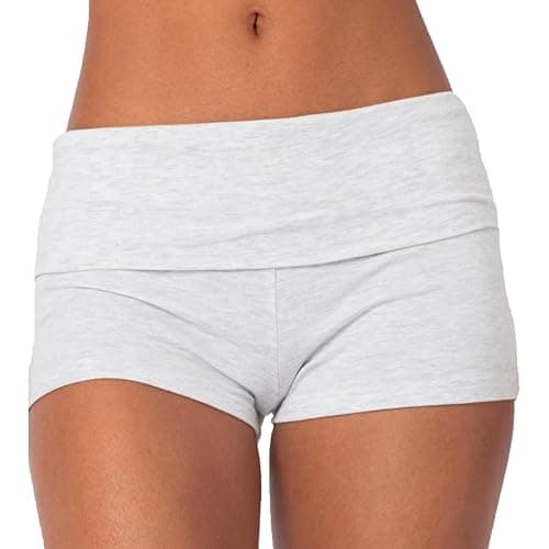 LYSINK Womens Fold Over Polka Dot Shorts Y2k Elastic Waist Low Rise Skinny Mini Micro Shorts Going Out Bottom thumbnail 2